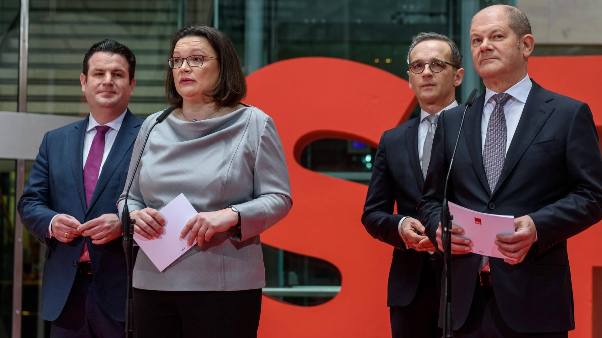 Heil, Nahles, Maas und Scholz: Mit Sacharbeit soll es aufwärts gehen.