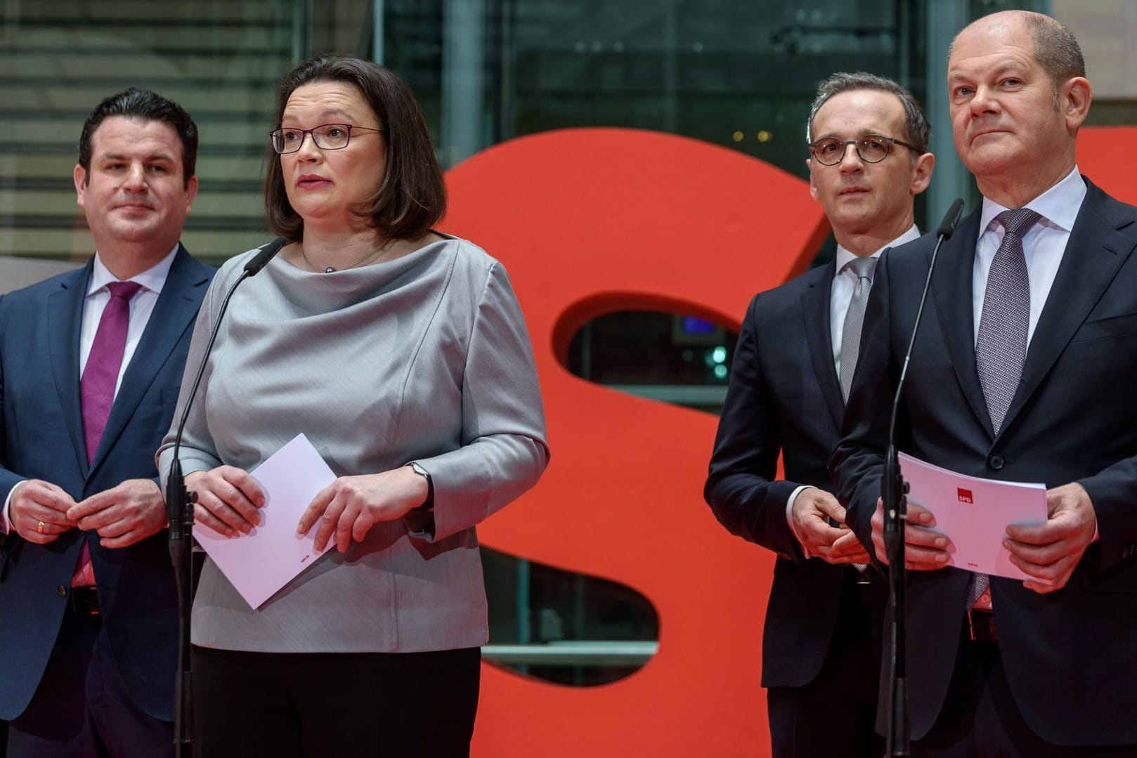Heil, Nahles, Maas und Scholz: Mit Sacharbeit soll es aufwärts gehen.