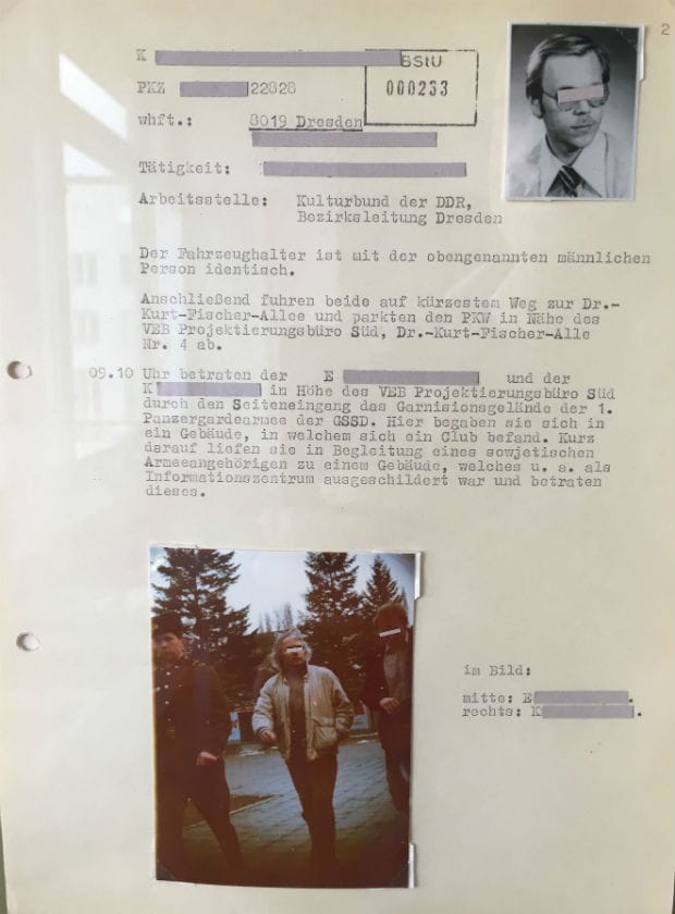 Observationsbericht der Stasi.