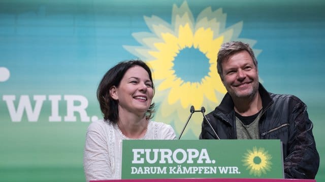 Annalena Baerbock und Robert Habeck, die Bundesvorsitzenden von Bündnis 90/Die Grünen, in Leipzig. Annalena Baerbock und Robert Habeck, die Bundesvorsitzenden von Bündnis 90/Die Grünen, in Leipzig.