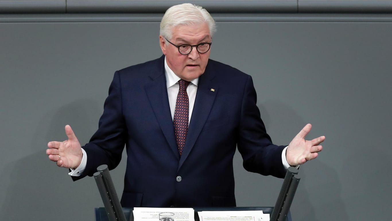 Bundespräsident Frank-Walter Steinmeier bei seiner Rede zum 9. November im Bundestag.