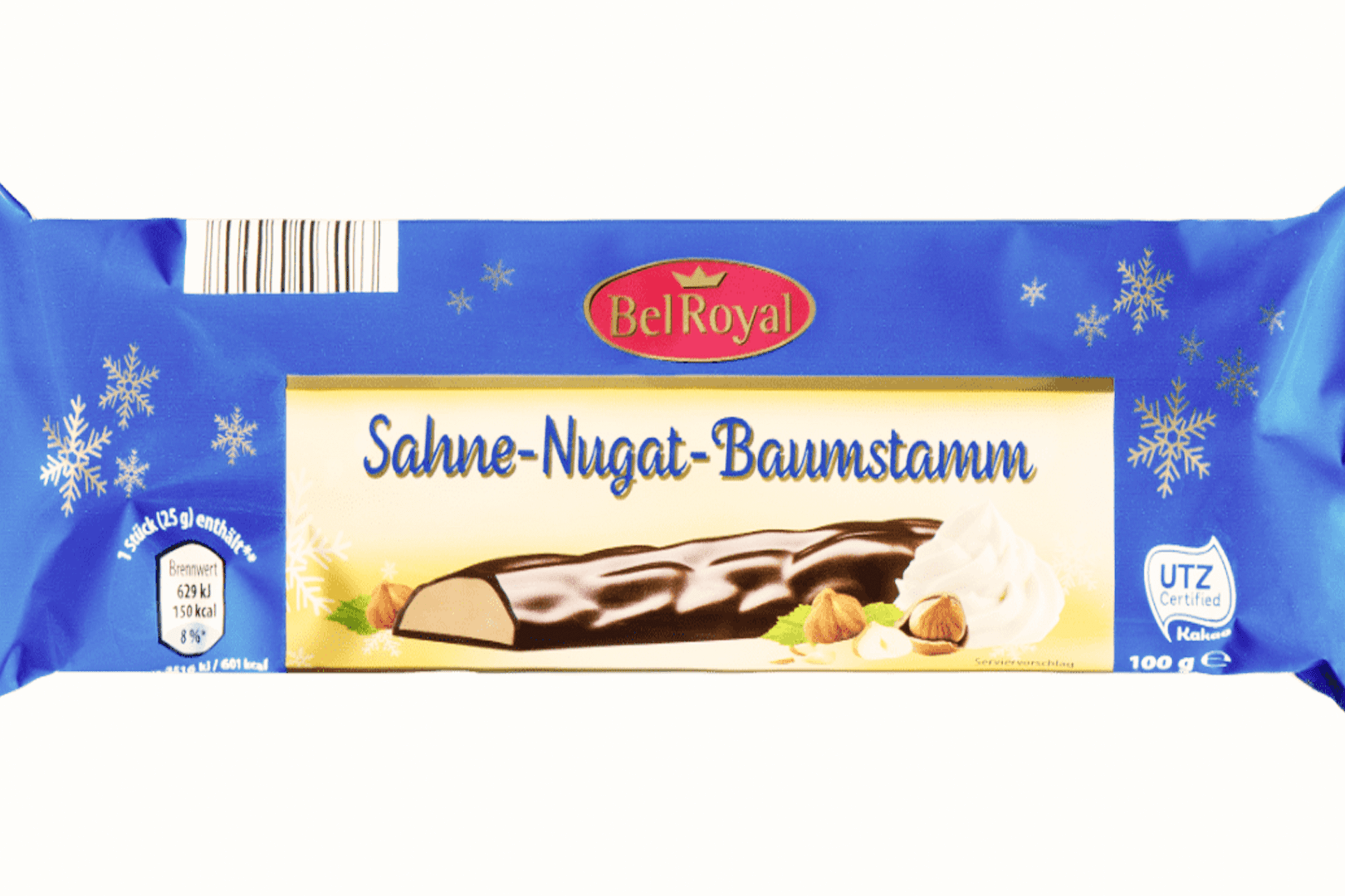 Schokoriegel Sahne-Nugat-Baumstamm