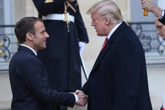 Emmanuel Macron und Donald Trump: Die Präsidenten trafen sich im Élyséepalast.
