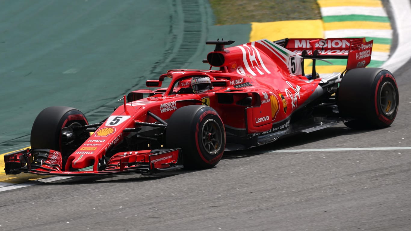 Sebastian Vettel auf der Strecke in Sao Paulo.