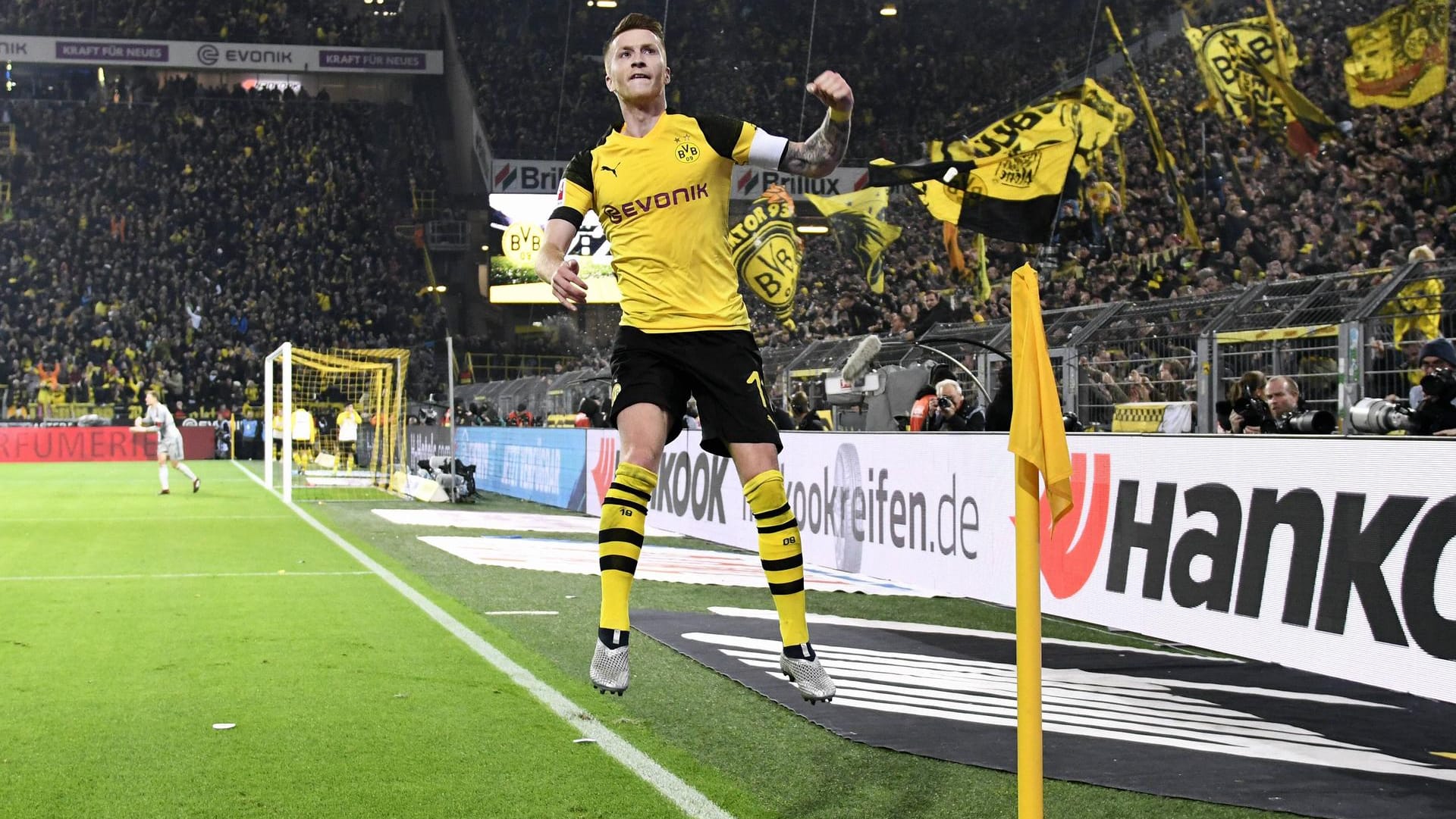 Marco Reus nach seinem Tor zum zwischenzeitlichen 2:2 gegen Bayern.