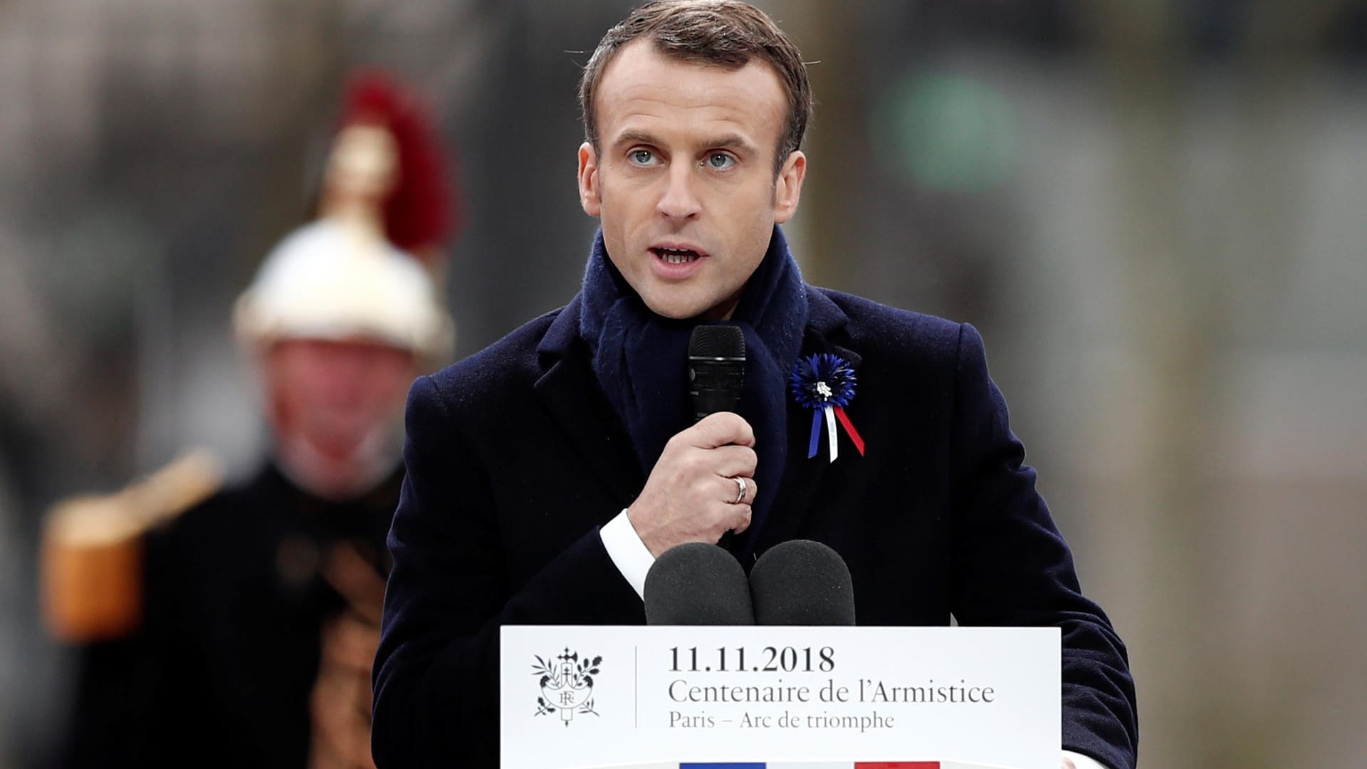 Frankreichs Präsident Emmanuel Macron: In seiner Rede warnte er vor dem wieder erstarkenden Nationalismus.