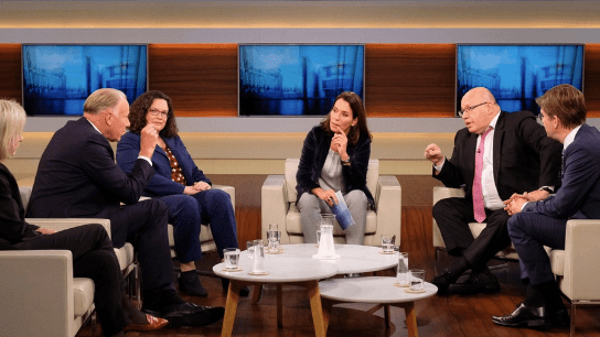 Talkrunde bei "Anne Will": Über das Schicksal der deutschen Volksparteien diskutieren Andrea Nahles, Peter Altmaier, Ursula Münch, Christoph Schwennicke und Jürgen Trittin. Talkrunde bei "Anne Will": Über das Schicksal der deutschen Volksparteien diskutieren Andrea Nahles, Peter Altmaier, Ursula Münch, Christoph Schwennicke und Jürgen Trittin.