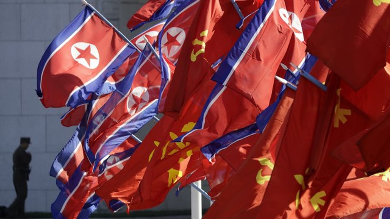 Nordkoreanische Flaggen bei einer Veranstaltung in der Hauptstadt Pjöngjang.