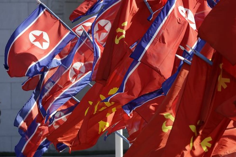 Nordkoreanische Flaggen bei einer Veranstaltung in der Hauptstadt Pjöngjang.