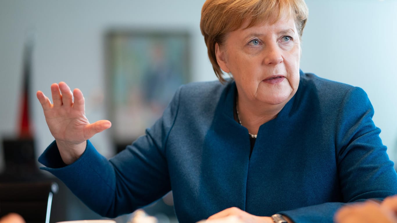 Angela Merkel beim Gespräch mit t-online.de im Kanzleramt: Am heutigen Mittwoch trifft sich das Kabinett zur Digitalisierungsklausur am Potsdamer Hasso-Plattner-Institut.