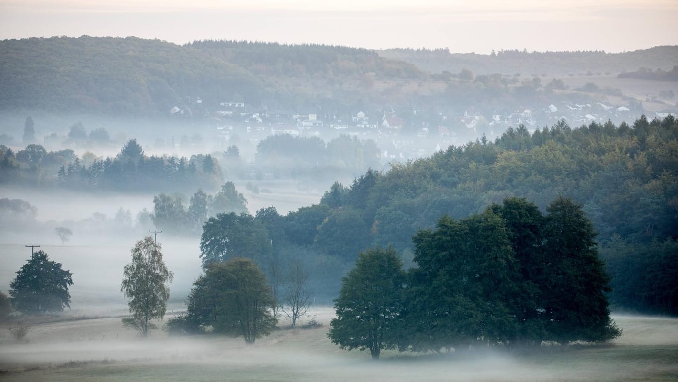 Wehrheim im Taunus Anfang Oktober: Nebel gibt es derzeit vor allem in Süddeutschland. Dort kommt am Wochenende auch die kalte Luft zuerst an.