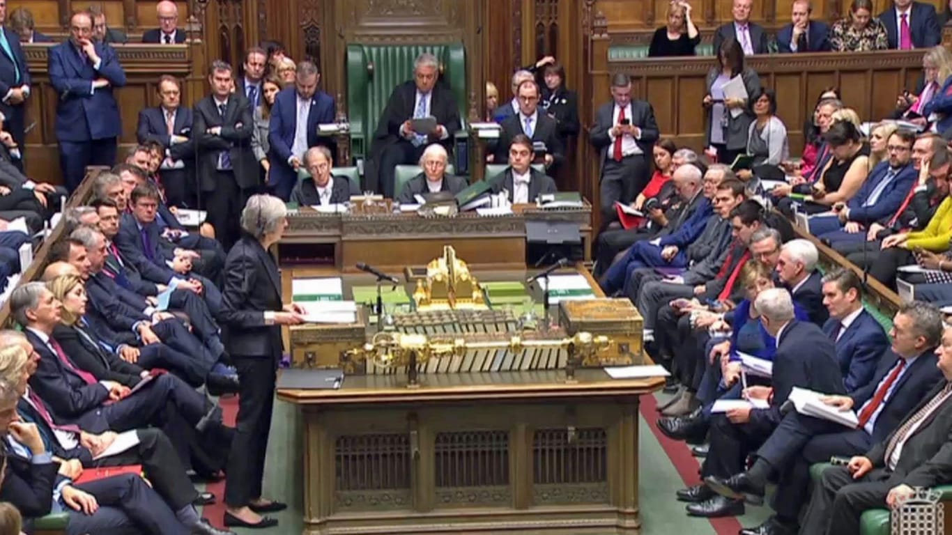 Premierministerin May im britischen Parlament.