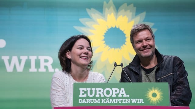Annalena Baerbock und Robert Habeck von Bündnis 90/Die Grünen vergangene Woche in Leipzig. Annalena Baerbock und Robert Habeck von Bündnis 90/Die Grünen vergangene Woche in Leipzig.