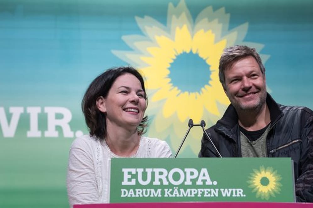 Annalena Baerbock und Robert Habeck von Bündnis 90/Die Grünen vergangene Woche in Leipzig.