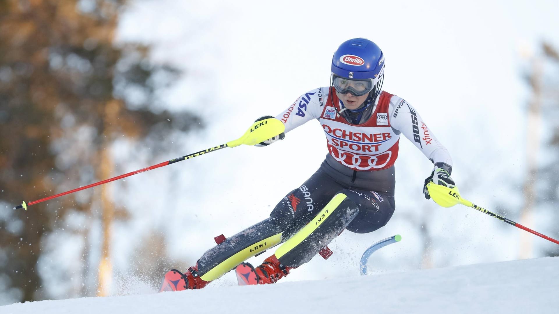 Mikaela Shiffrin auf dem Hang in Levi.