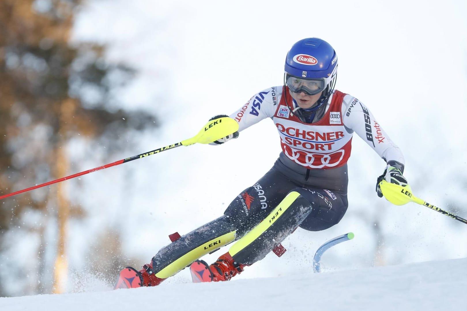 Mikaela Shiffrin auf dem Hang in Levi.