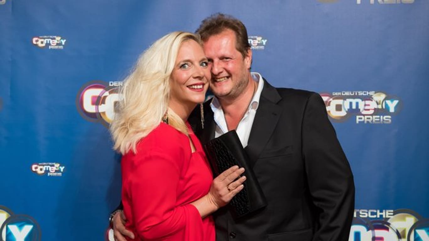Jens Büchner (r) mit seiner Frau Daniela (2017).