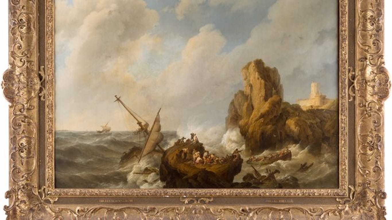 Das Gemälde "Seesturm" von Johannes Hermanus Koekkoek.