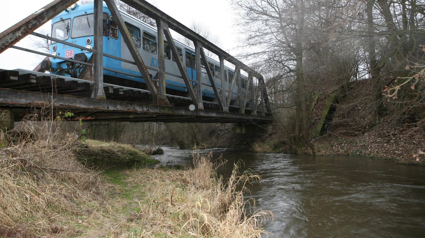 Ein Zug fährt über die Wipper: Der Fluss ist ein Nebenfluss der Unstrut in Thüringen. (Symbolfoto)