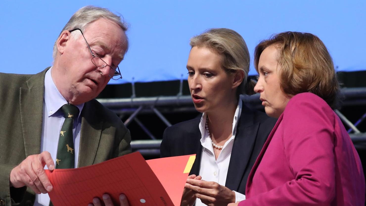 Alexander Gauland, Alice Weidel und Beatrix von Storch: Die AfD bemüht sich um eine Annäherung an die Kirchen.