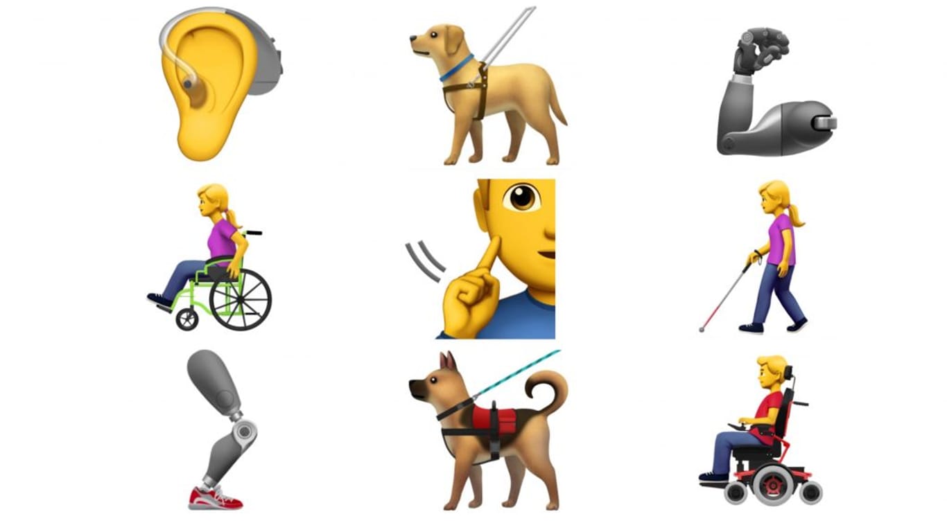 Menschen mit Behinderung: Solche neuen Emojis kamen 2019.