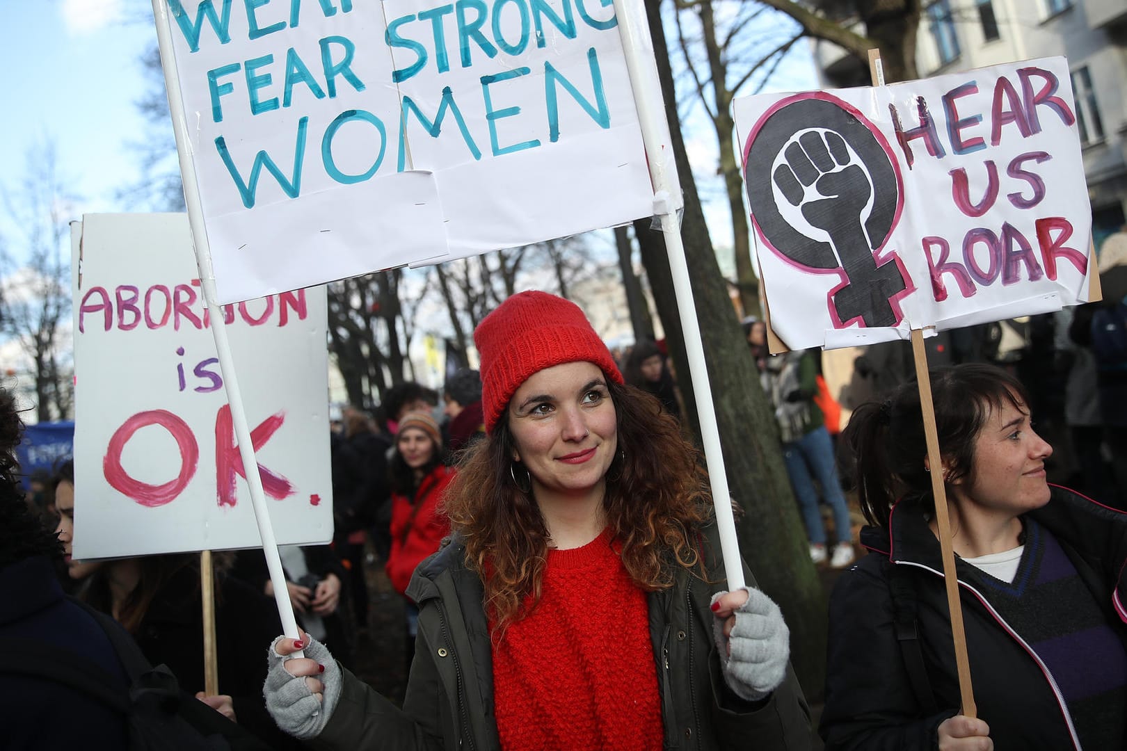 Demonstration am 8. März in Berlin: Der Frauenkampftag, der oft nur Frauentag genannt wird, soll in Berlin Feiertag werden.