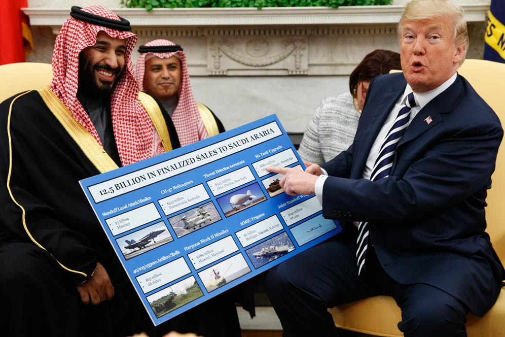 Trump mit saudischem Kronprinzen (im März 2018): Hoffnung auf gute Geschäfte.