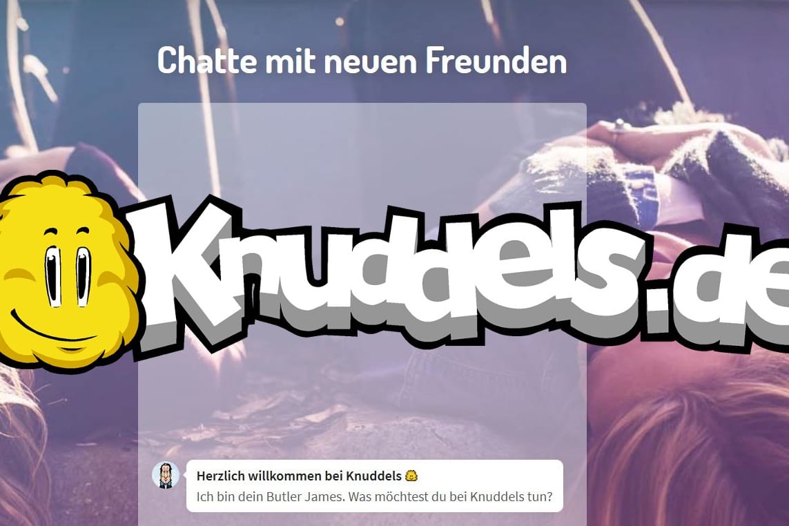 Ein Screenshot von der Seite Knuddels.de mit Logo (Fotomontage): Das Unternehmen muss wegen ein Bußgeld zahlen, weil Passwörter von Nutzern unverschlüsselt gespeichert worden sind.