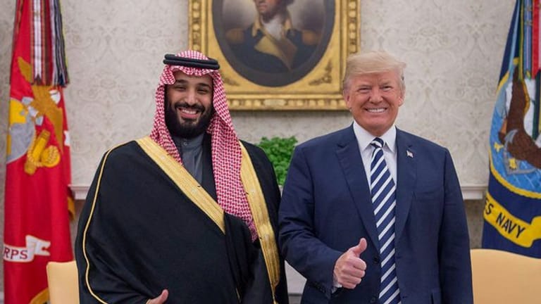 Bestens gelaunt: US-Präsident Donald Trump und der saudische Kronprinz Mohammed bin Salman im Weißen Haus.