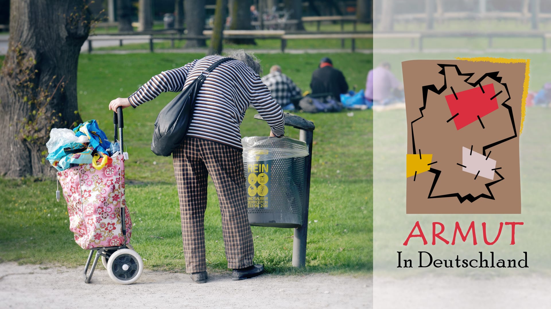 Eine Rentnerin sammelt Flaschen in einem Park (Symbolbild): Vielen Menschen in Deutschland reicht ihre Rente nicht zu Leben. Sie können zusätzlich mit Hartz IV aufstocken.