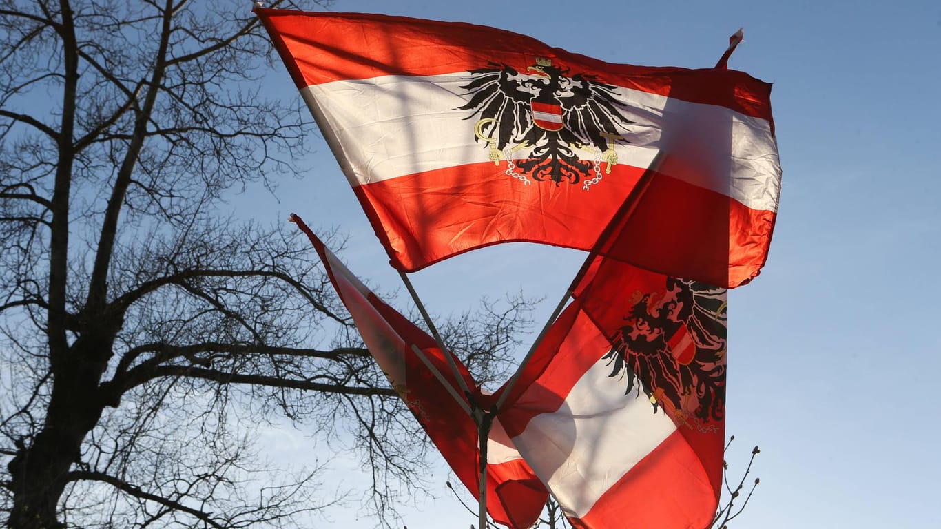 Österreichische Flaggen in Wien: Heute leben rund 270.000 türkischstämmige Menschen in dem Land, von denen 150.000 den österreichischen Pass haben.