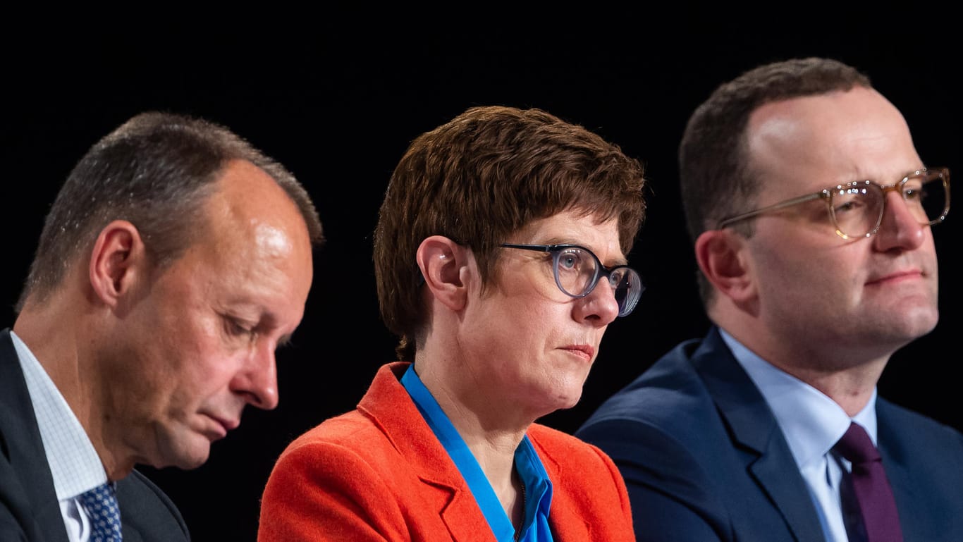 Die Kandidaten um den Chefposten in der Union: Trotz Debatte konnte die CDU in der Wählergunst nicht zulegen.