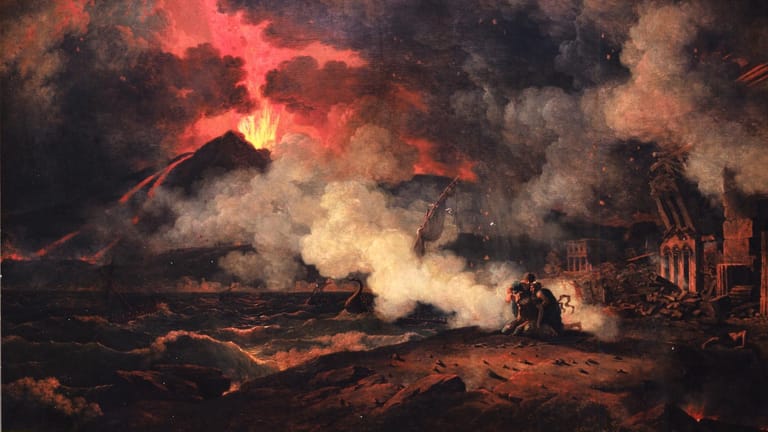 Ausbruch des Vesuv: Der Vulkan zerstörte die römischen Städte Pompeji, Stabiae und Herculaneum.