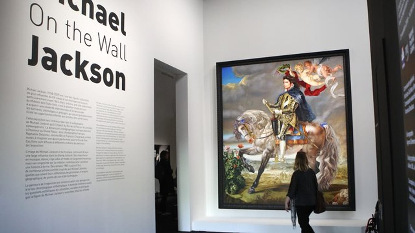 "Michael Jackson on the Wall" im Grand Palais mit dem "Reiterporträt des Königs Philipp II.