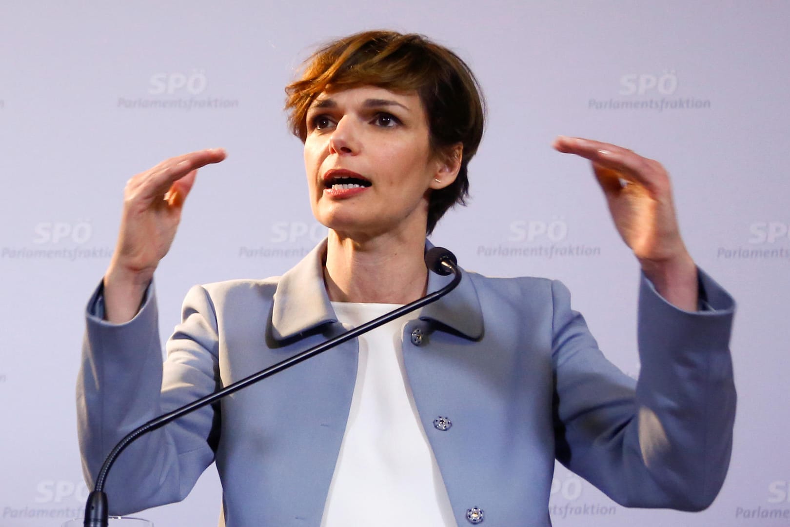 Pamela Rendi-Wagner bei einer Konferenz im März 2017: Beim Parteitag attackiert die designierte SPÖ-Vorsitzende Österreichs Kanzler scharf.