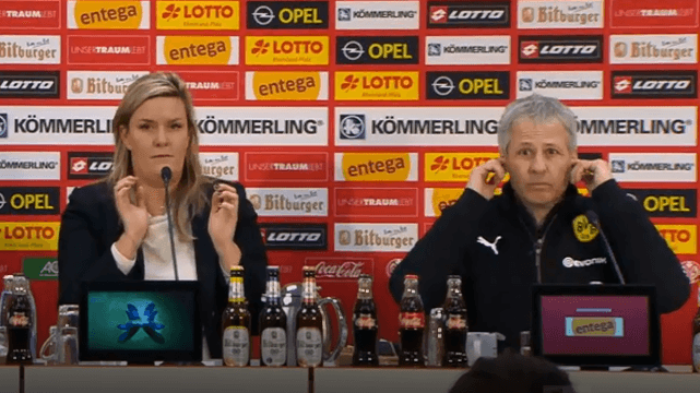 Feueralarm sorgte für Unruhe: Die Pressekonferenz nach dem Spiel von Borussia Dortmund beim FSV Mainz 05.