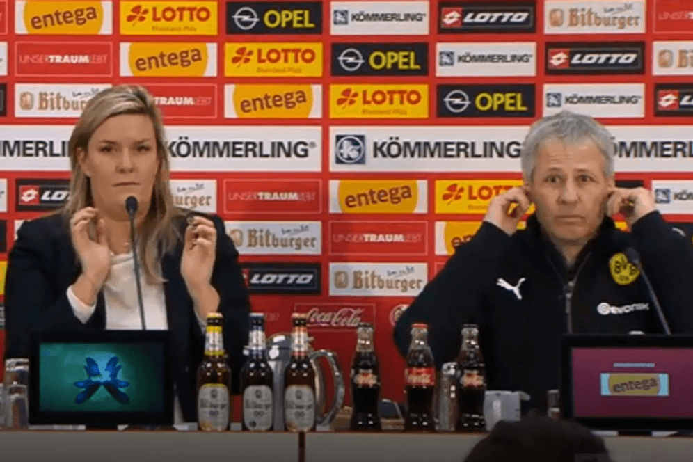 Feueralarm sorgte für Unruhe: Die Pressekonferenz nach dem Spiel von Borussia Dortmund beim FSV Mainz 05.