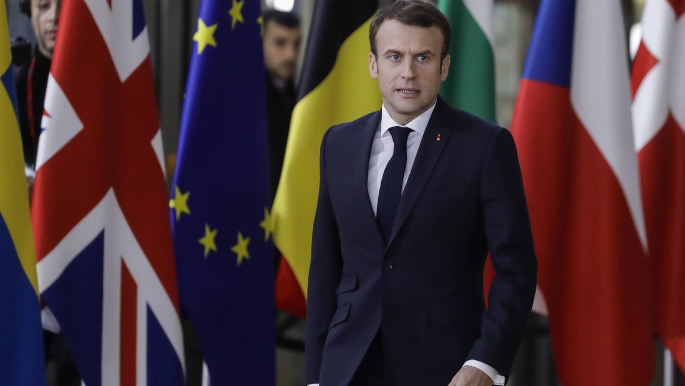 Emmanuel Macron beim Brexit-Sondergipfel am Sonntag in Brüssel: International ist der französische Präsident ein gefragter Mann.
