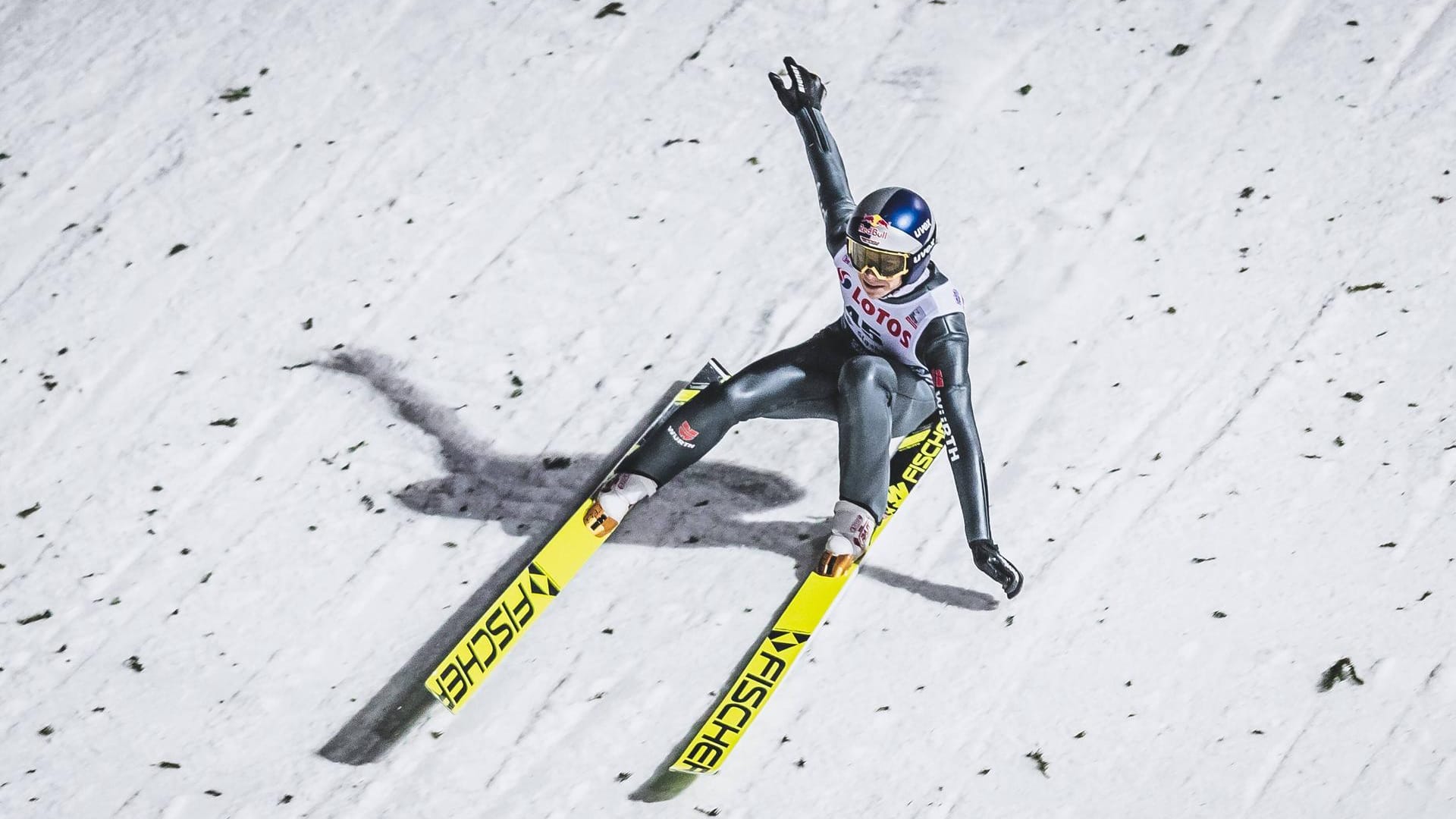 Andreas Wellinger auf der Schanze in Ruka.