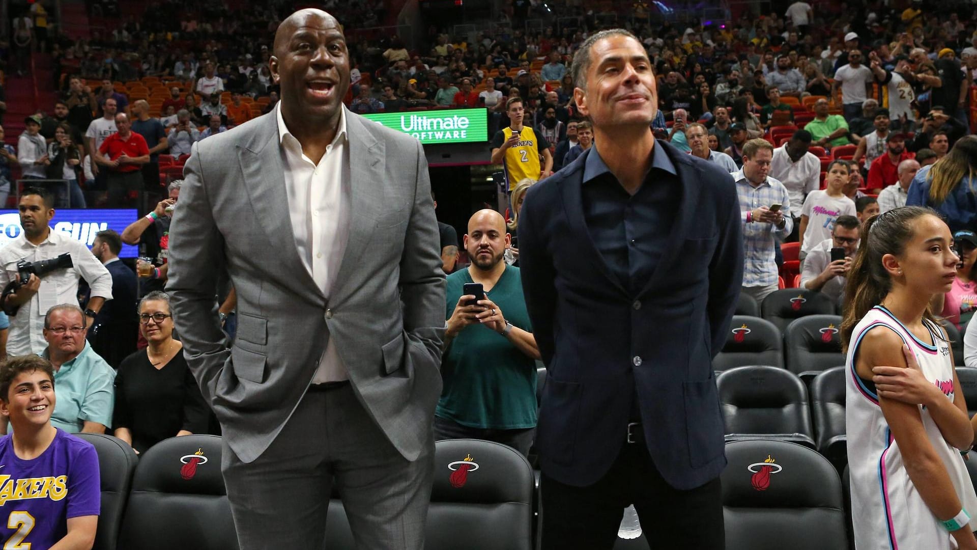 Macher: Klublegende Magic Johnson (li.) und Lakers-Manager Rob Pelinka.