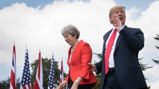 US-Präsident Donald Trump und die britische Premierministerin Theresa May bei einem Treffen im Juli dieses Jahres. US-Präsident Donald Trump und die britische Premierministerin Theresa May bei einem Treffen im Juli dieses Jahres.