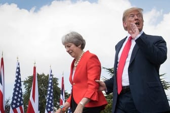 US-Präsident Donald Trump und die britische Premierministerin Theresa May bei einem Treffen im Juli dieses Jahres.