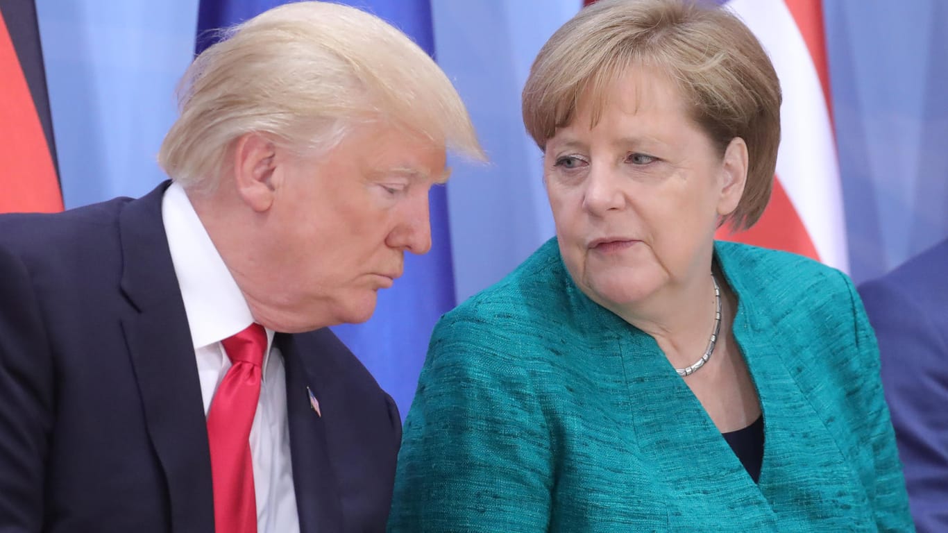 Merkel und Trump: Fragen des Welthandels dürften bei dem angekündigten bilateralen Treffen im Vordergrund stehen.