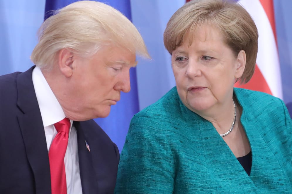 Merkel und Trump: Fragen des Welthandels dürften bei dem angekündigten bilateralen Treffen im Vordergrund stehen.