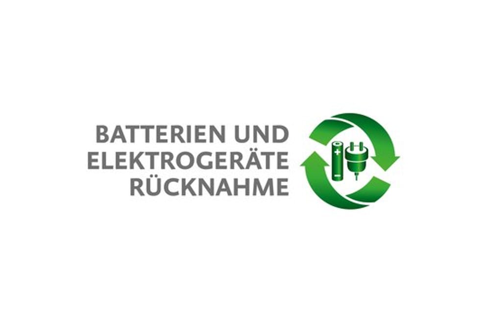 Viele Sammelstellen für ausgediente Elektrogeräte und alte Batterien werden mit diesem neuen Logo gekennzeichnet.