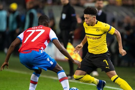 Die BVB-Offensive um Jadon Sancho (r) konnte gegen den FC Brügge keine Tore erzielen.