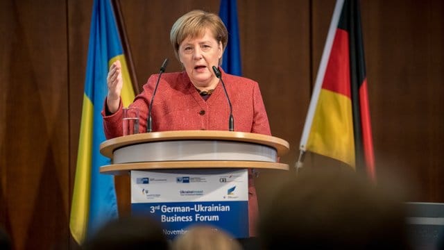 Die Bundeskanzlerin beim diese Woche in Berlin stattfindenen deutsch-ukrainischen Wirtschaftsforum. Die Bundeskanzlerin beim diese Woche in Berlin stattfindenen deutsch-ukrainischen Wirtschaftsforum.