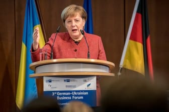 Die Bundeskanzlerin beim diese Woche in Berlin stattfindenen deutsch-ukrainischen Wirtschaftsforum.