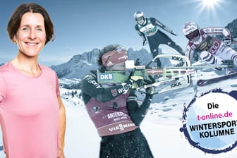 t-online.de-Kolumnistin Uschi Disl (l.) traut Laura Dahlmeier (M.) in der neuen Biathlon-Saison einiges zu.