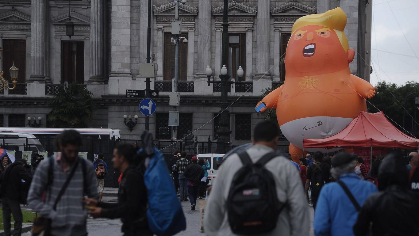 Baby Trump in Buenos Aires: Zu den Protesten gegen den G20-Gipfel werden Zehntausende Menschen erwartet.